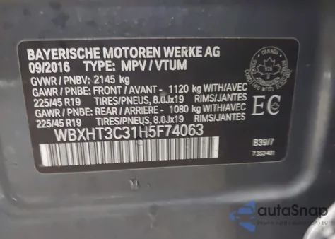 2017 BMW X1 xDrive28I z USA, uszkodzony, nr VIN WBXHT3C31H5F74063